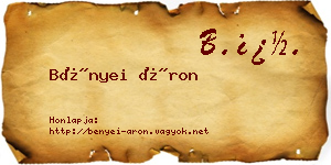 Bényei Áron névjegykártya